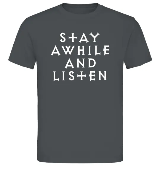 Мужская футболка Diablo Stay awhile and listen Графит фото
