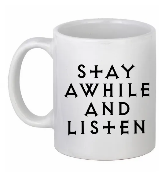 Чашка керамическая Diablo Stay awhile and listen Белый фото