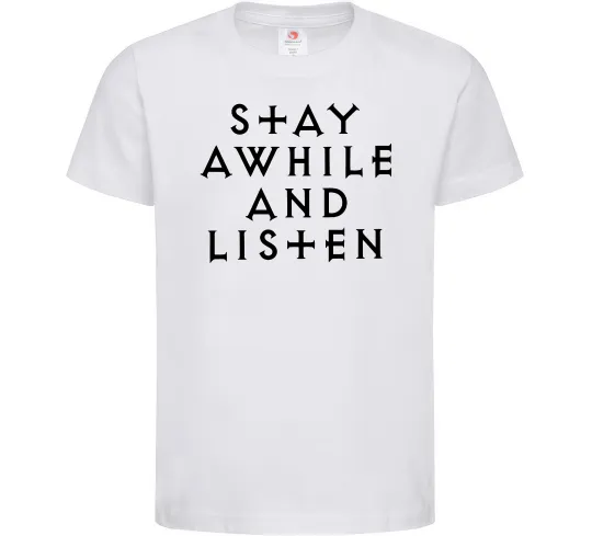 Дитяча футболка Diablo Stay awhile and listen Білий фото