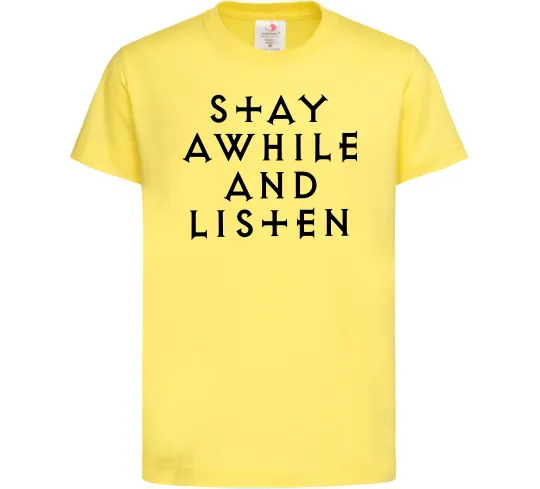 Дитяча футболка Diablo Stay awhile and listen Лимонний фото
