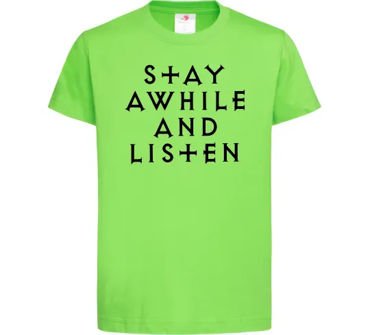 Дитяча футболка Diablo Stay awhile and listen Лаймовий фото