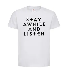 Дитяча футболка Diablo Stay awhile and listen Білий фото