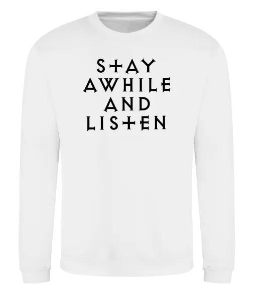 Свитшот Diablo Stay awhile and listen Белый фото