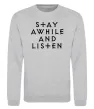 Свитшот Diablo Stay awhile and listen Серый меланж фото