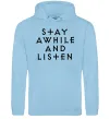 Мужская толстовка (худи) Diablo Stay awhile and listen Голубой Мужская толстовка (худи) Diablo Stay awhile and listen Голубой фото