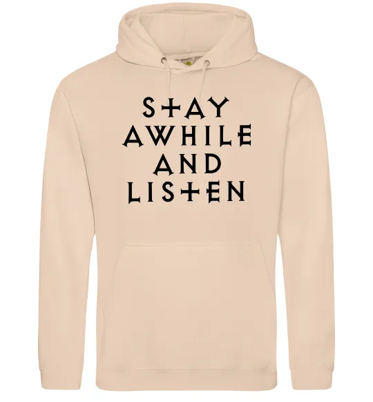 Женская толстовка (худи) Diablo Stay awhile and listen Песочный фото