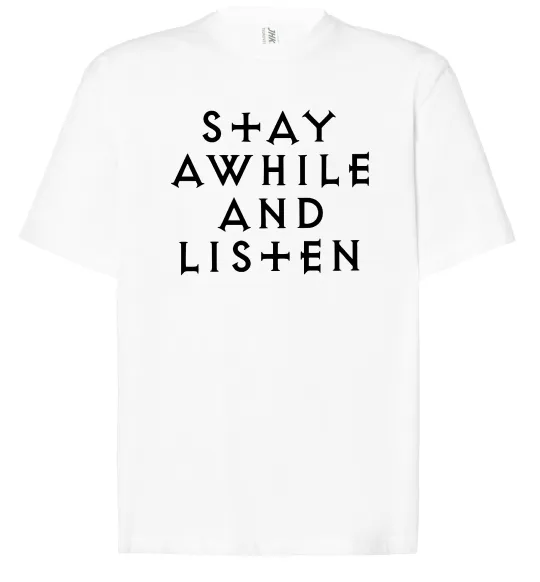 Футболка Оверсайз Diablo Stay awhile and listen Белый фото