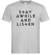 Мужская футболка Diablo Stay awhile and listen Серый фото