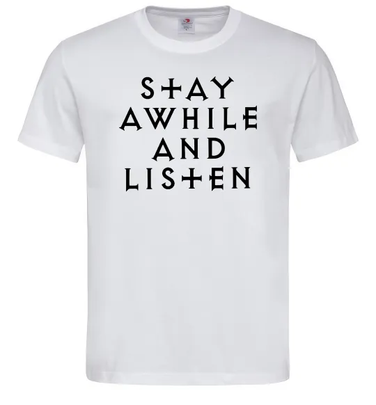 Мужская футболка Diablo Stay awhile and listen Белый фото