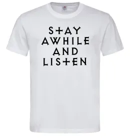 Мужская футболка Diablo Stay awhile and listen Белый фото