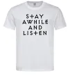 Мужская футболка Diablo Stay awhile and listen Белый фото