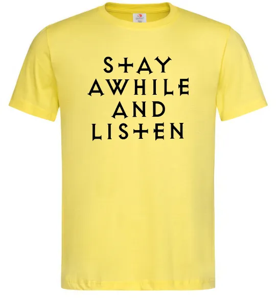 Мужская футболка Diablo Stay awhile and listen Лимонный фото