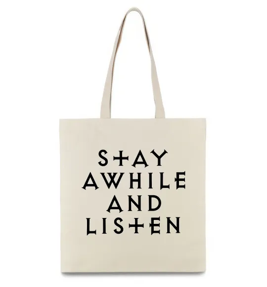 Эко-сумка Diablo Stay awhile and listen Бежевый фото