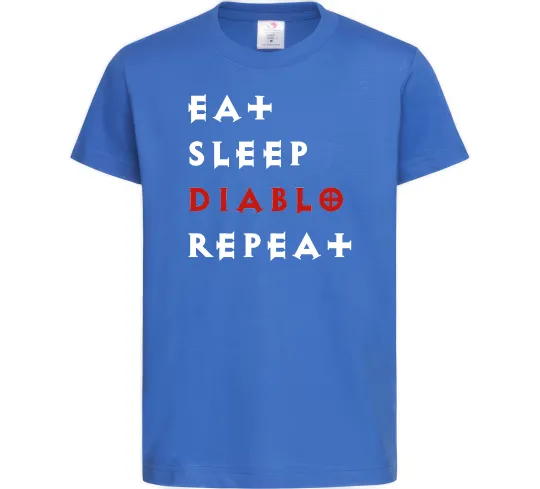 Дитяча футболка Eat sleep Diablo repeat Яскраво-синій фото