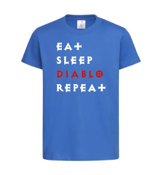 Детская футболка Eat sleep Diablo repeat Ярко-синий фото