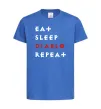 Детская футболка Eat sleep Diablo repeat Ярко-синий фото