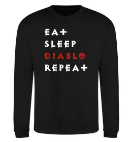 Світшот Eat sleep Diablo repeat Чорний фото