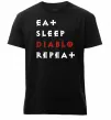 Чоловіча преміум футболка Eat sleep Diablo repeat Чорний Чоловіча преміум футболка Eat sleep Diablo repeat Чорний фото