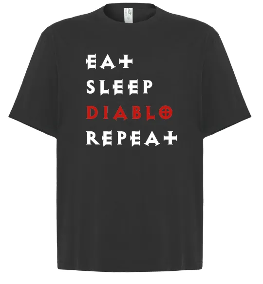 Футболка Оверсайз Eat sleep Diablo repeat Чорний фото