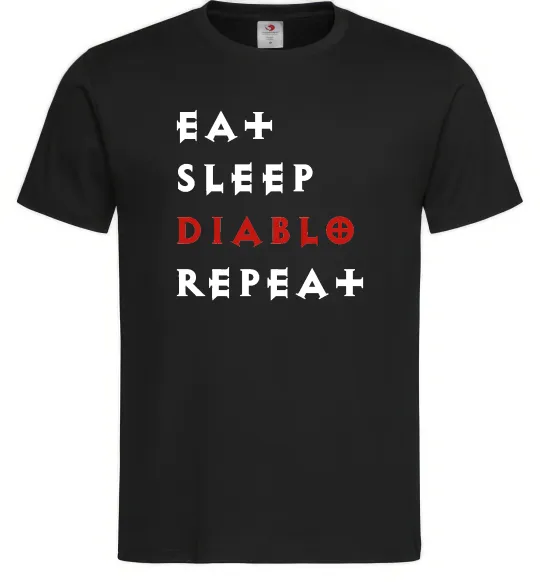 Чоловіча футболка Eat sleep Diablo repeat Чорний фото