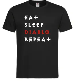 Чоловіча футболка Eat sleep Diablo repeat Чорний фото