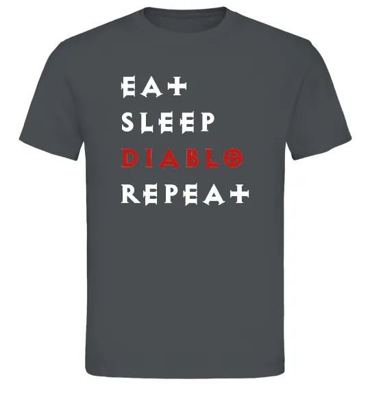 Чоловіча футболка Eat sleep Diablo repeat Графіт фото
