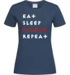 Жіноча футболка Eat sleep Diablo repeat Темно-синій Жіноча футболка Eat sleep Diablo repeat Темно-синій фото