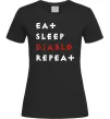 Жіноча футболка Eat sleep Diablo repeat Чорний Жіноча футболка Eat sleep Diablo repeat Чорний фото