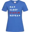 Жіноча футболка Eat sleep Diablo repeat Яскраво-синій Жіноча футболка Eat sleep Diablo repeat Яскраво-синій фото