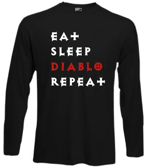 Лонгслів Eat sleep Diablo repeat Чорний фото