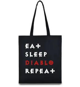 Еко-сумка Eat sleep Diablo repeat Чорний фото