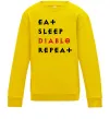 Дитячий світшот Eat sleep Diablo repeat Сонячно жовтий фото
