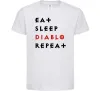 Дитяча футболка Eat sleep Diablo repeat Білий Дитяча футболка Eat sleep Diablo repeat Білий фото