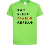 Дитяча футболка Eat sleep Diablo repeat Лаймовий Дитяча футболка Eat sleep Diablo repeat Лаймовий фото