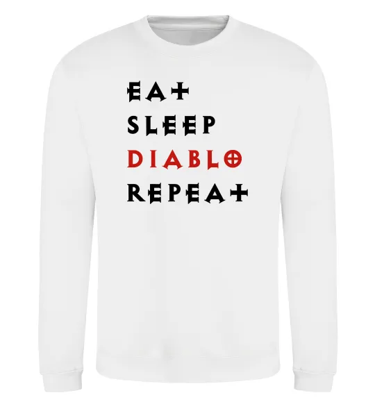 Світшот Eat sleep Diablo repeat Білий фото