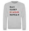Світшот Eat sleep Diablo repeat Сірий меланж Світшот Eat sleep Diablo repeat Сірий меланж фото
