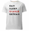 Чоловіча преміум футболка Eat sleep Diablo repeat Білий Чоловіча преміум футболка Eat sleep Diablo repeat Білий фото