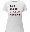 Жіноча преміум футболка Eat sleep Diablo repeat Білий Жіноча преміум футболка Eat sleep Diablo repeat Білий фото