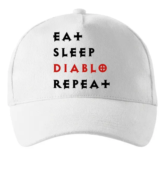 Кепка Eat sleep Diablo repeat Білий фото
