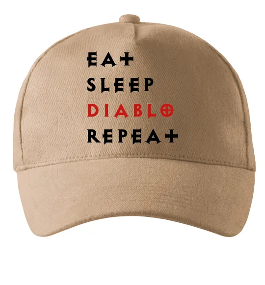 Кепка Eat sleep Diablo repeat Пісочний фото