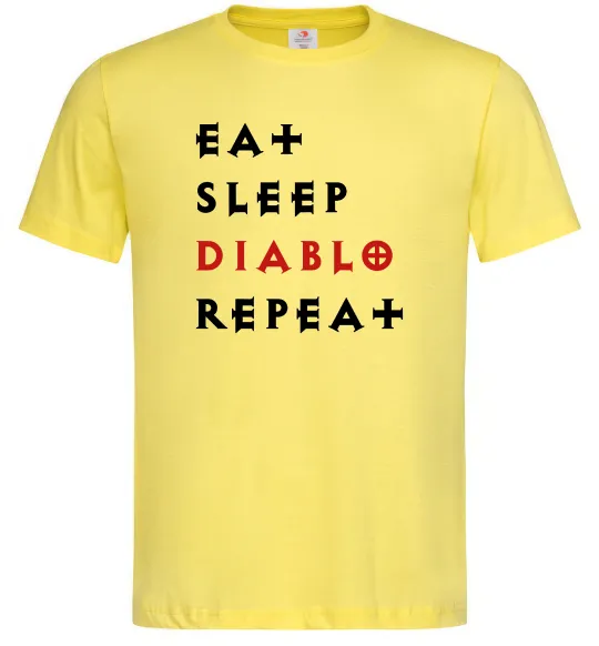 Чоловіча футболка Eat sleep Diablo repeat Лимонний фото