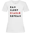 Жіноча футболка Eat sleep Diablo repeat Білий Жіноча футболка Eat sleep Diablo repeat Білий фото