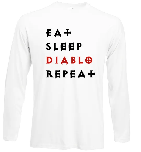 Лонгслів Eat sleep Diablo repeat Білий фото