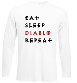Лонгслив Eat sleep Diablo repeat Белый фото