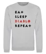 Світшот Eat sleep Diablo repeat Сірий меланж фото