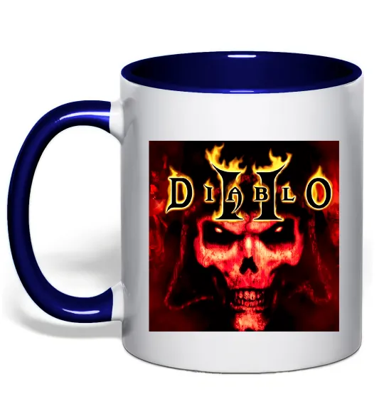 Чашка с цветной ручкой Diablo 2 poster Глубокий темно-синий фото