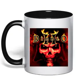 Чашка с цветной ручкой Diablo 2 poster Черный фото