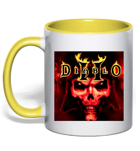 Чашка с цветной ручкой Diablo 2 poster Лимонный фото
