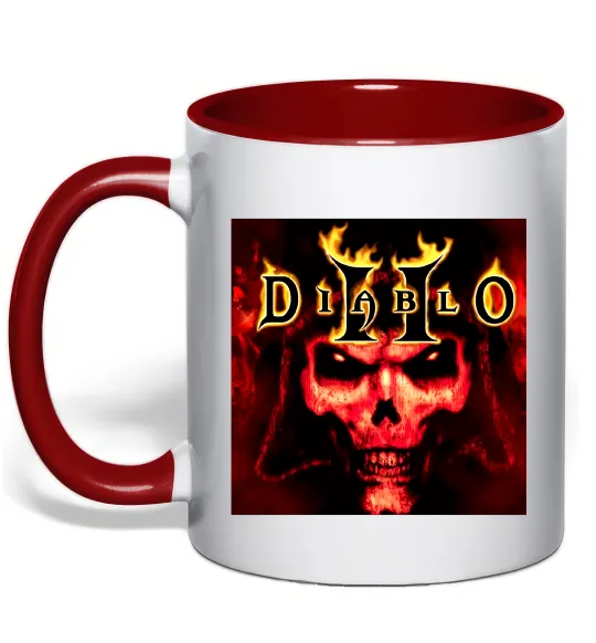 Чашка с цветной ручкой Diablo 2 poster Красный фото