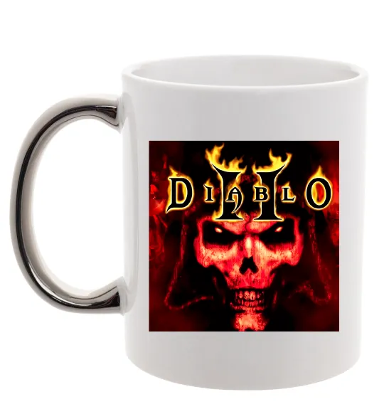 Чашка с цветной ручкой Diablo 2 poster Серебро фото